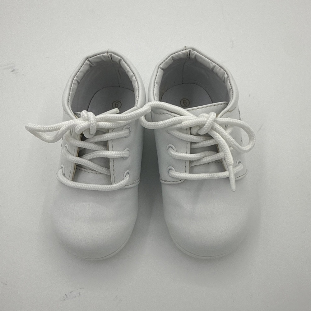 Algeria Kids Classic White Leather Lace Up Shoes Christening Dress Shoes Sz 6